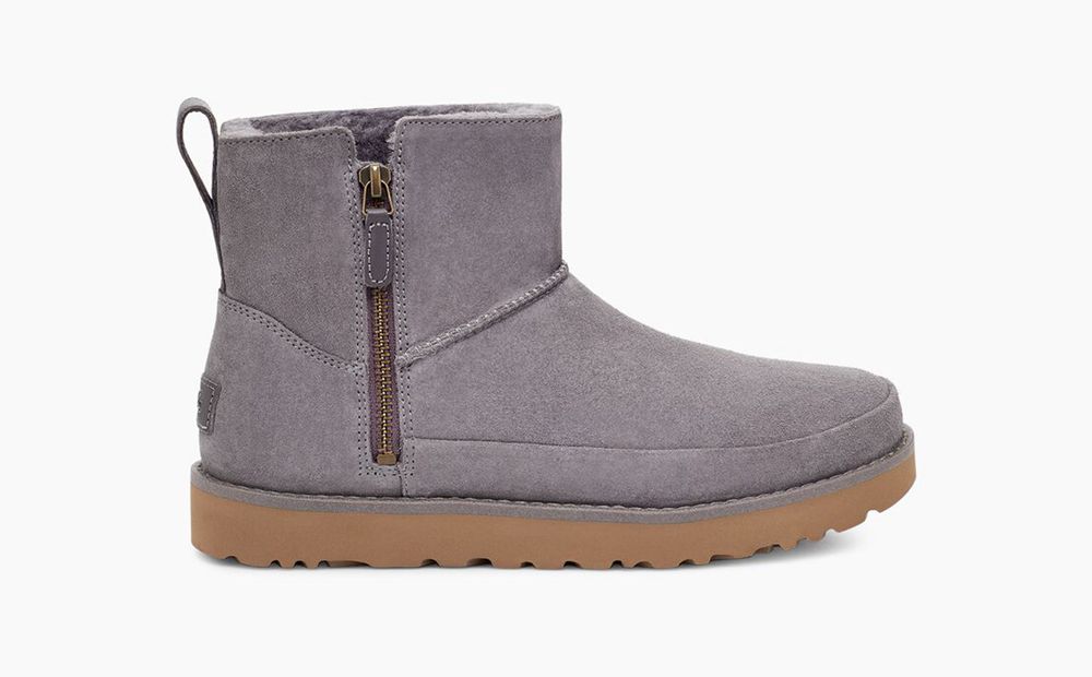 Ugg Mini Boot Womens - Ugg Classic Zip Mini Grey - 638CDNLZH